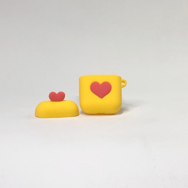 Capa de Silicone Coração Amarelo  - Airpods 1 e 2