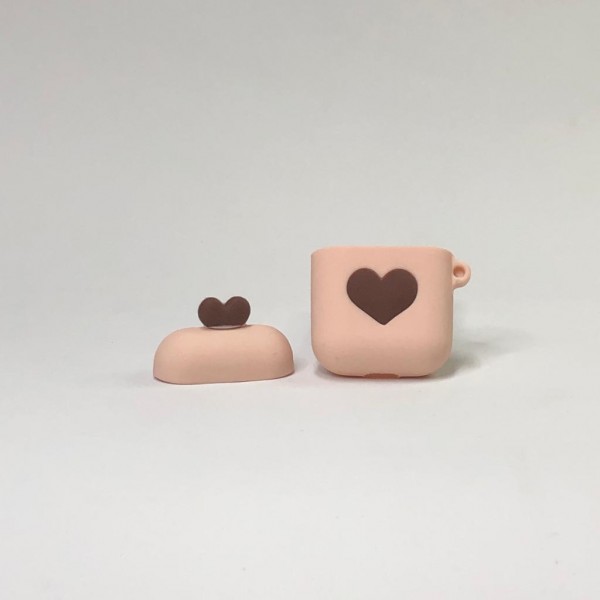 Capa de Silicone Coração nude  - Airpods 1 e 2