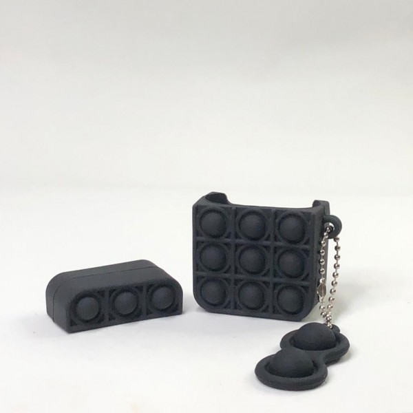 Capa de Silicone Pop It Preto  - Airpods 1 e 2