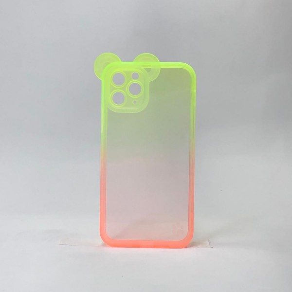 Capa Silicone Degradê Verde e Laranja 