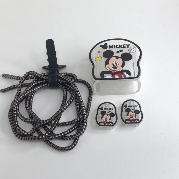 Kit Protetor de Cabo e Fonte Mickey
